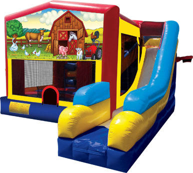 Combo-bounce-house-rental-farm-animal